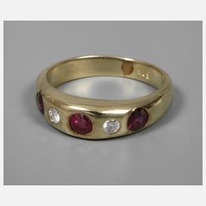 Damenring mit Rubin und Brillanten