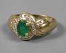 Damenring mit Smaragd und Brillanten