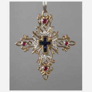 Kreuzanhänger mit Steinbesatz