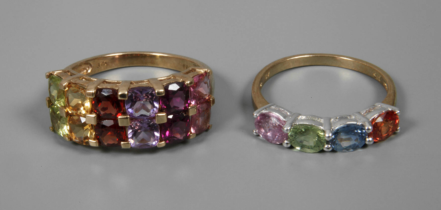 Zwei Damenringe mit Steinbesatz