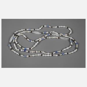 Endloskette mit Perlen mit Aquamarinen