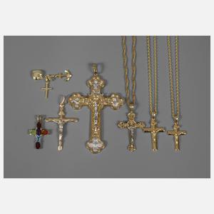 Konvolut Kreuzanhänger