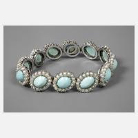 Damenarmband mit Perlen und Türkisen111