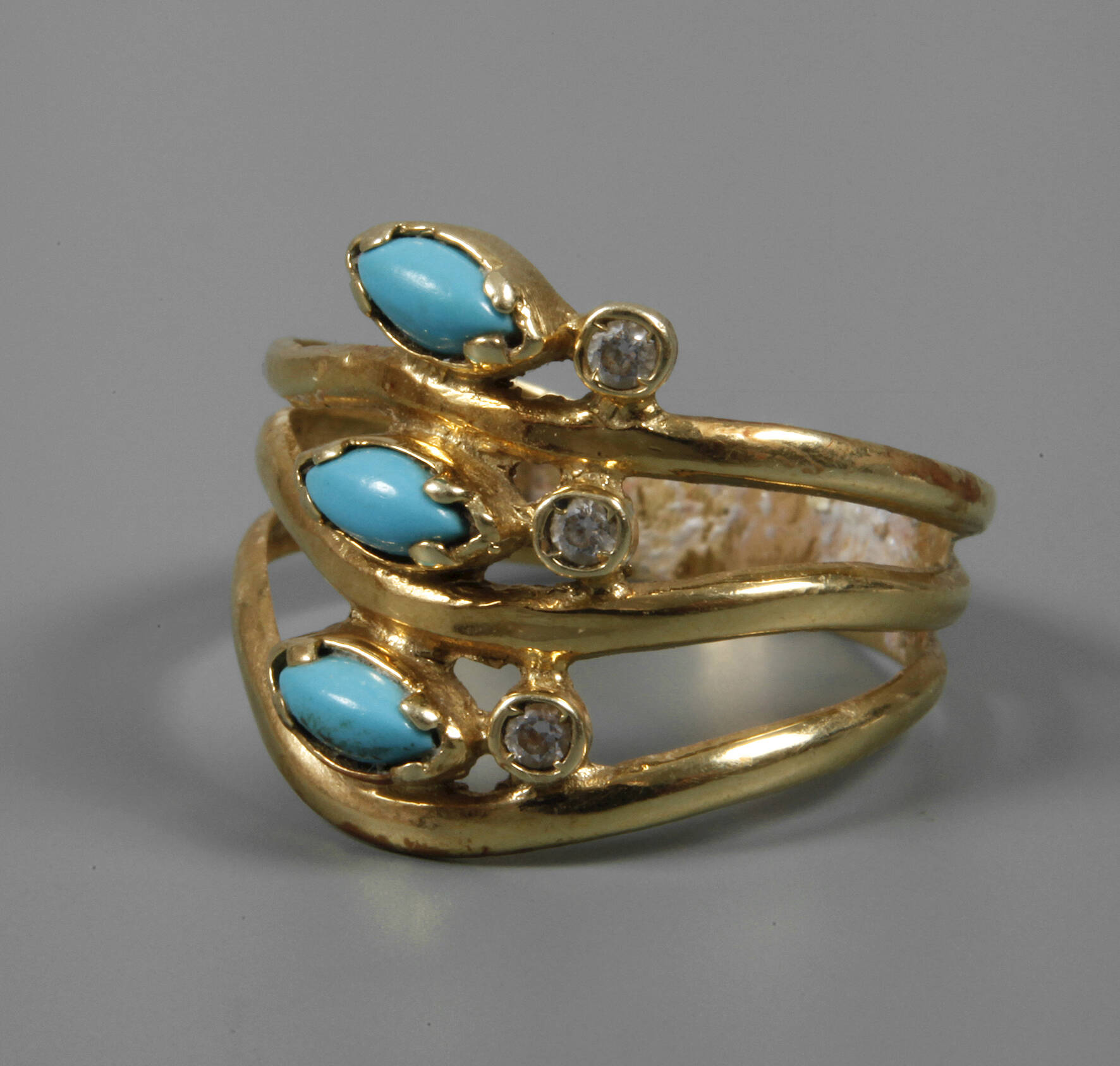 Damenring mit Türkisen