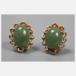 Paar Ohrringe mit Jade
