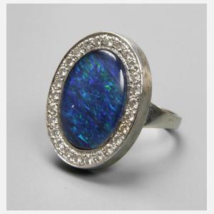 Damenring mit Edelopal und Brillanten