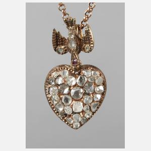 Herzanhänger mit Diamanten