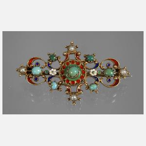 Filigrane Brosche mit Steinbesatz