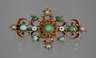 Filigrane Brosche mit Steinbesatz
