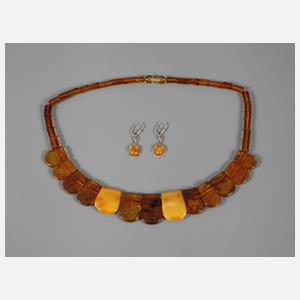 Collier und Ohrhänger Bernstein