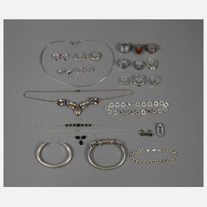 Großes Konvolut Silberschmuck