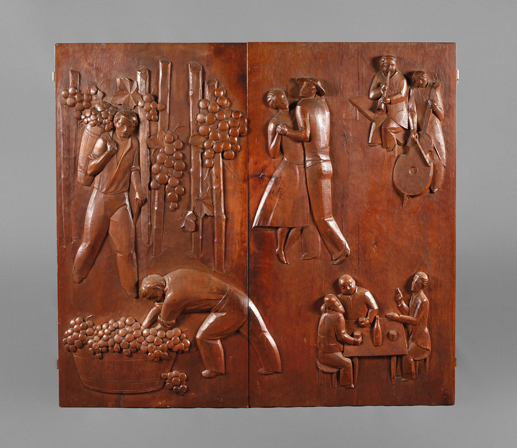 Paar geschnitzte Türen