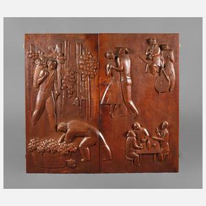 Paar geschnitzte Türen