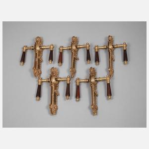 Fünf Türbeschläge Historismus