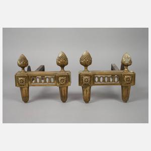 Paar neoklassizistische Kaminböcke