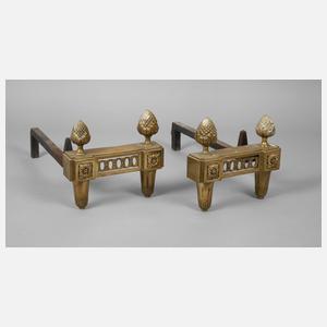 Paar neoklassizistische Kaminböcke