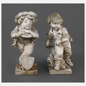 Zwei Gartenskulpturen