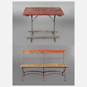 Gartentisch und Bank