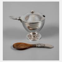 Georg Jensen Senftöpfchen mit Löffel111