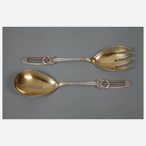 Bruckmann sechs Vorlegeteile Silber