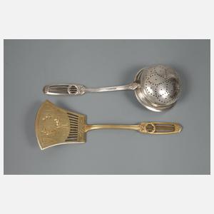 Bruckmann sechs Vorlegeteile Silber