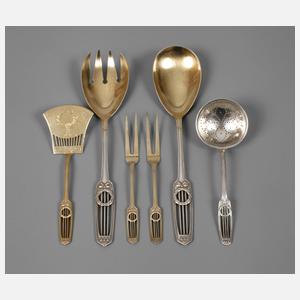 Bruckmann sechs Vorlegeteile Silber