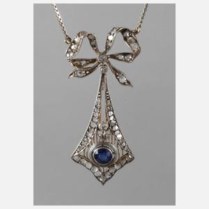 Collier mit Saphir und Diamanten