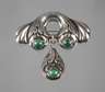Jugendstilbrosche mit Malachit