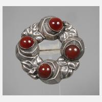 Jugendstilbrosche mit Karneolen111