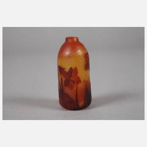 Daum Nancy Miniaturvase Tabakdekor