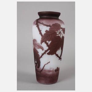 Val Saint Lambert Ätzglasvase mit Spinne