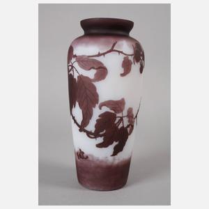 Val Saint Lambert Ätzglasvase mit Spinne