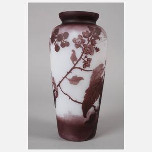 Val Saint Lambert Ätzglasvase mit Spinne