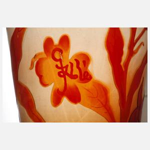 Émile Gallé große feuerpolierte Vase