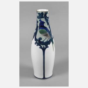 Fraureuth Balustervase mit Vogelmotiv