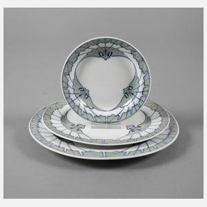 Meissen drei Teller aus dem "Flügelmuster-Service"