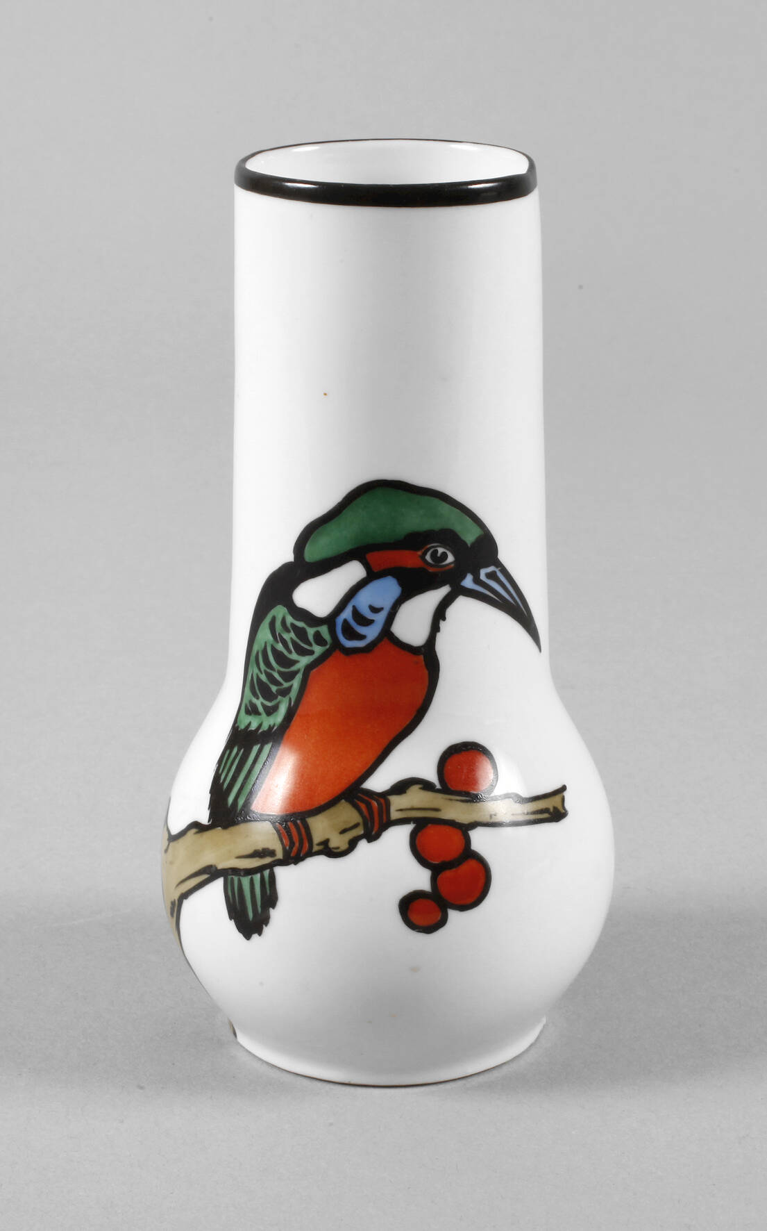 Pfeffer Gotha Vase mit Eisvogelmotiv