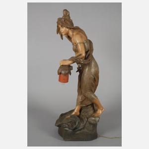 Goldscheider Wien figürliche Salonlampe