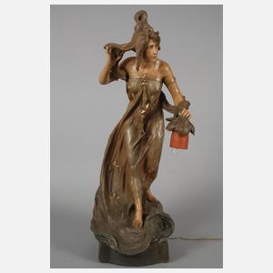 Goldscheider Wien figürliche Salonlampe