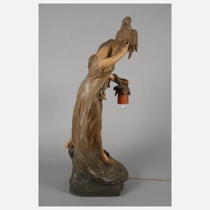 Goldscheider Wien figürliche Salonlampe