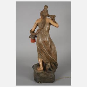 Goldscheider Wien figürliche Salonlampe