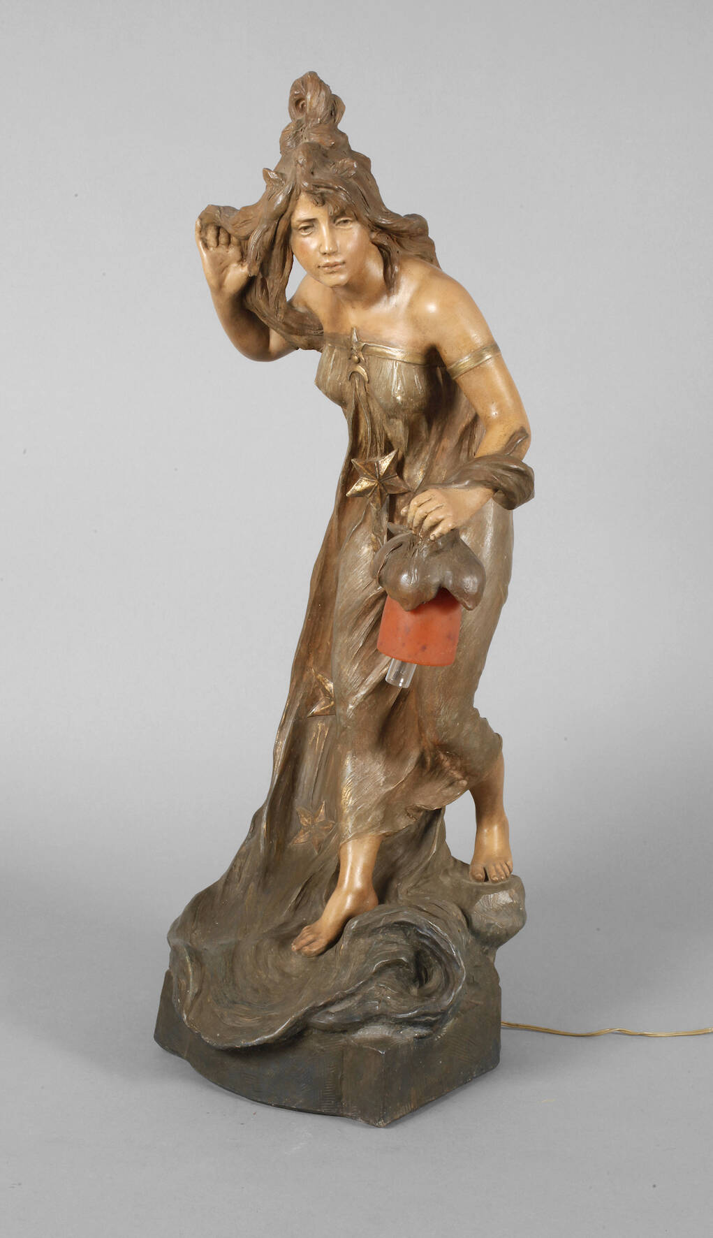 Goldscheider Wien figürliche Salonlampe