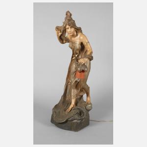 Goldscheider Wien figürliche Salonlampe