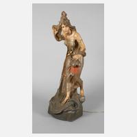 Goldscheider Wien figürliche Salonlampe111