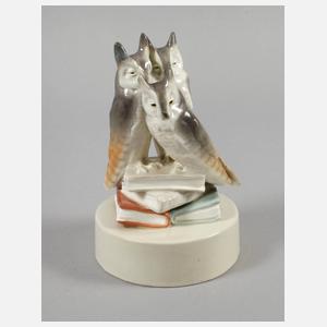 Goldscheider Wien "Drei sitzende Eulen"