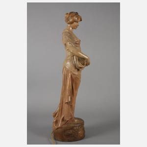 Goldscheider Wien figürliche Salonlampe