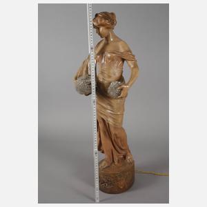 Goldscheider Wien figürliche Salonlampe