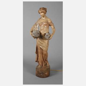 Goldscheider Wien figürliche Salonlampe