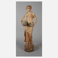 Goldscheider Wien figürliche Salonlampe111