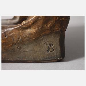 Goldscheider Wien figürlicher Salonspiegel